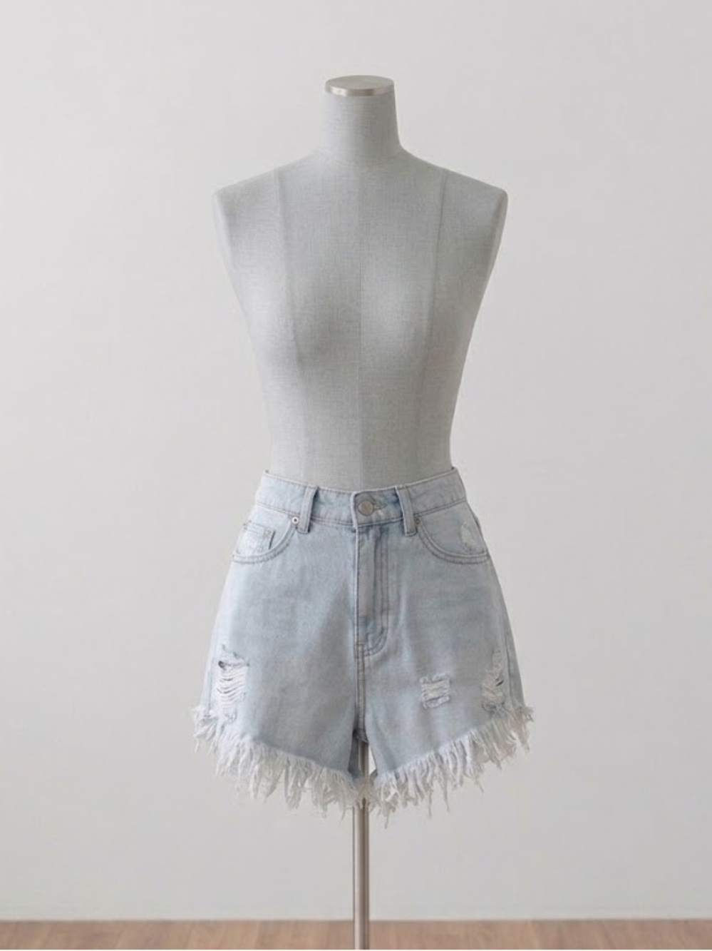 wild fable Light Wash Distressed Frayed Hem Denim Shorts